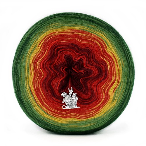 KOKONEK Merino 592 MIX - Malachit/zieleń/złoty/czerwień/bordo
