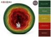 KOKONEK Merino 592 MIX - Malachit/zieleń/złoty/czerwień/bordo