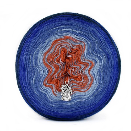 KOKONEK Merino 597 MIX - Navy/szafir/niebieski/błękit/rudy