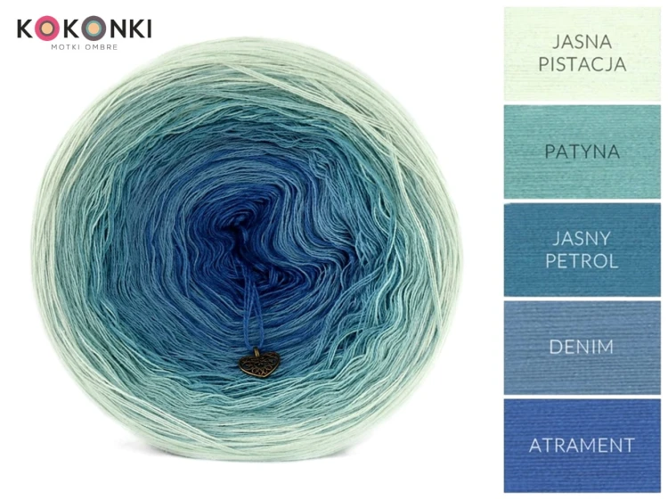 KOKONEK Jasna pistacja/patyna/jasny petrol/denim/atrament