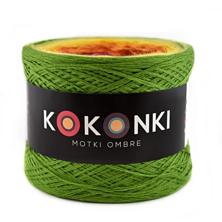 KOKONEK Paproć/jasna zieleń/intensywny żółty/kurkuma/koniak/piwonia/jeżyna