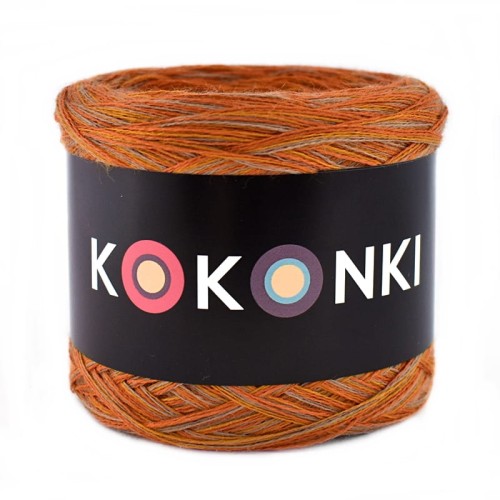 KOKONEK Merino SIX S009 - Ciemny beż/koniak/miodowy