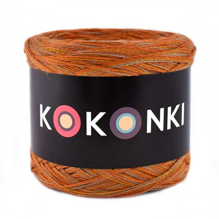 KOKONEK Merino SIX S009 - Ciemny beż/koniak/miodowy