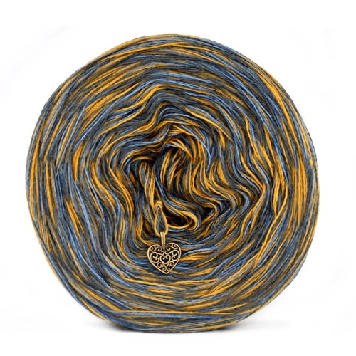 KOKONEK Merino SIX S011 - Ciemny szary/szaro-niebieski melanż/kurkuma