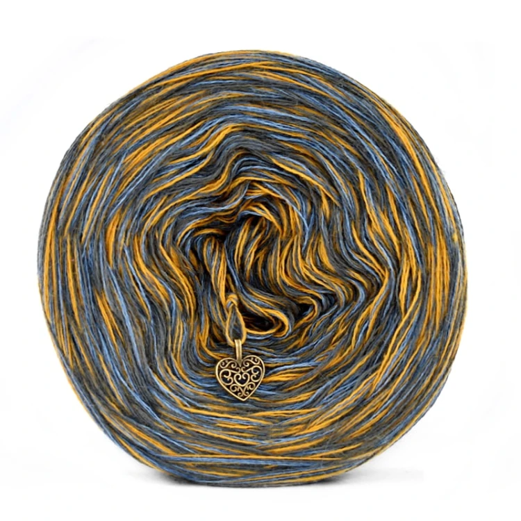 KOKONEK Merino SIX S011 - Ciemny szary/szaro-niebieski melanż/kurkuma