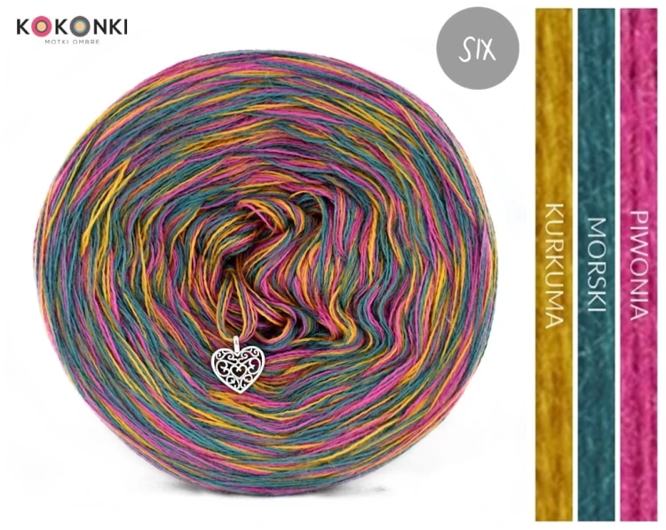 KOKONEK Merino SIX S013 - Piwonia/morski/kurkuma