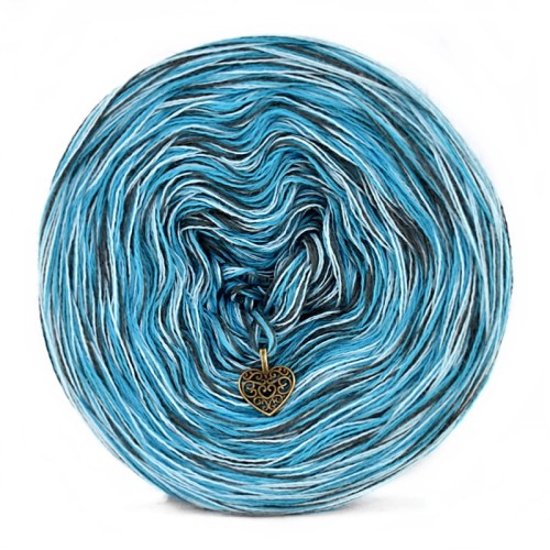 KOKONEK Merino SIX S015 - Ciemny szary/turkus/lodowy błękit