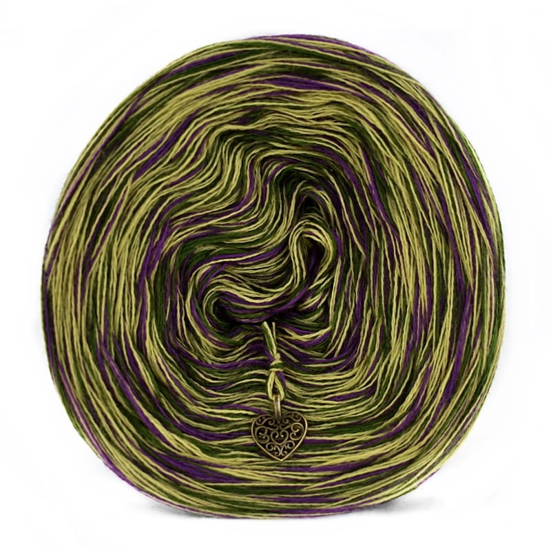 KOKONEK Merino SIX S017 - Ciemny cyklamen/paproć/limetka