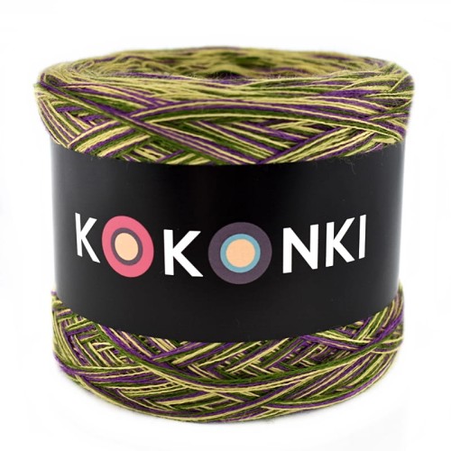 KOKONEK Merino SIX S017 - Ciemny cyklamen/paproć/limetka