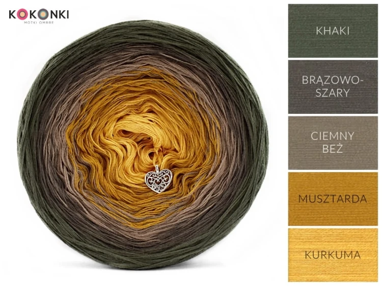 KOKONEK A963 Khaki/brązowo-szary/ciemny beż/musztarda/kurkuma