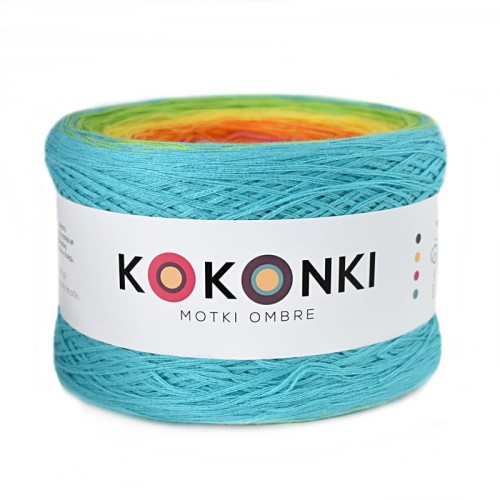 KOKONEK A884 Letnia łąka - Turkus/zielone jabłuszko/intensywny żółty/intensywny pomarańcz/fuksja