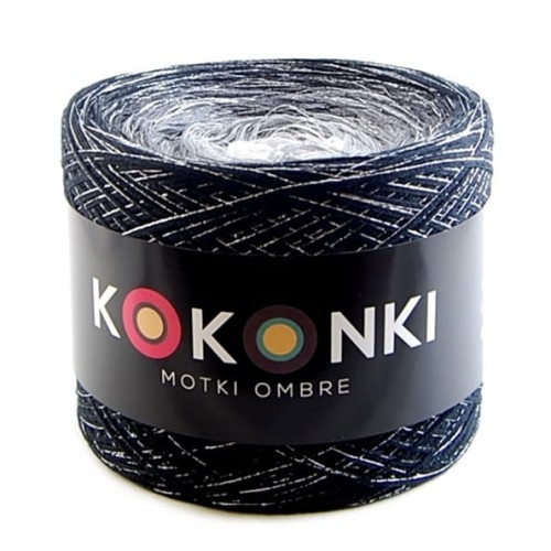 Kokonek shine - Czerń/ciemny szary melanż/średni szary melanż/szary/biel+srebro
