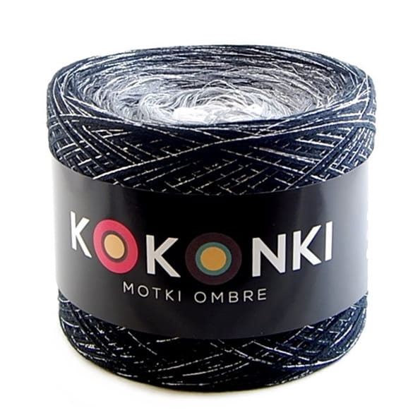Kokonek shine - Czerń/ciemny szary melanż/średni szary melanż/szary/biel+srebro