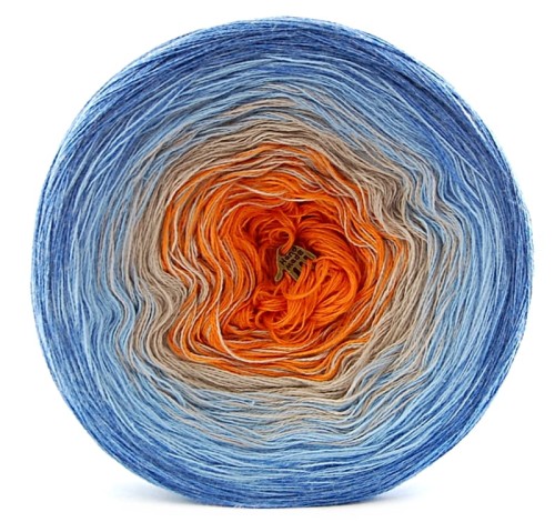 KOKONEK A490 Jeans melanż/błękit/szarobeżowy/pomarańcz