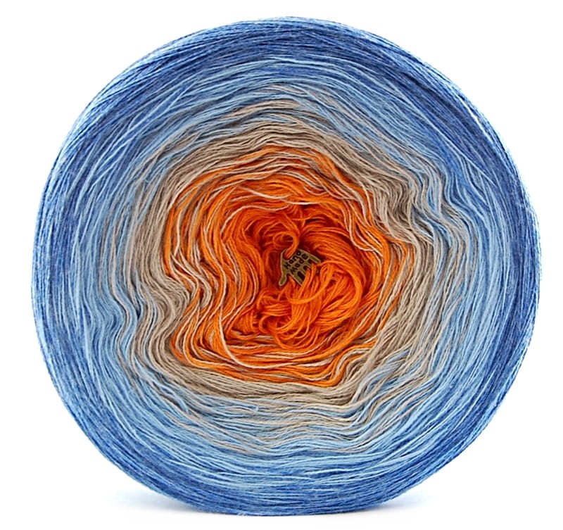 KOKONEK A490 Jeans melanż/błękit/szarobeżowy/pomarańcz