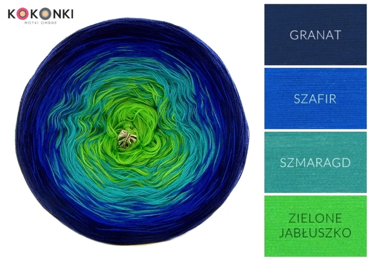 KOKONEK A431 Granat/szafir/szmaragd/zielone jabłuszko