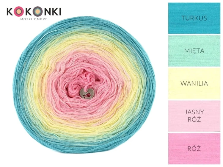 KOKONEK A759 Rainbow Marshmallows by OliMori - Turkus/mięta/wanilia/jasny róż/róż