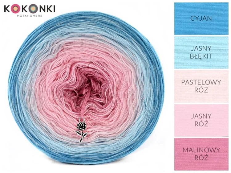 KOKONEK A969 Cyjan/jasny błękit/pastelowy róż/jasny róż/malinowy róż