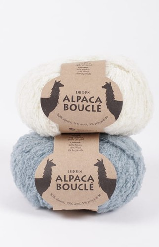 Włóczka Drops Alpaca Boucle 0100 / ecru / uni color