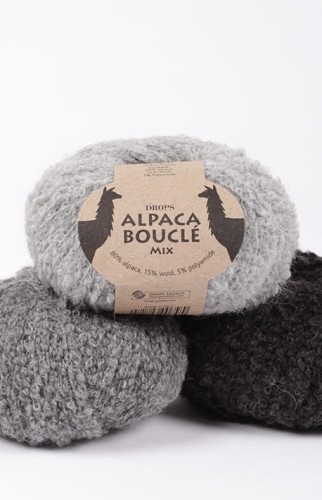 Włóczka Drops Alpaca Boucle 5110 / jasny szary / mix