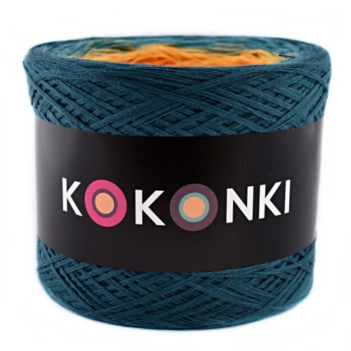 KOKONEK A064 Petrol/jasny petrol/żółty/kurkuma/musztarda