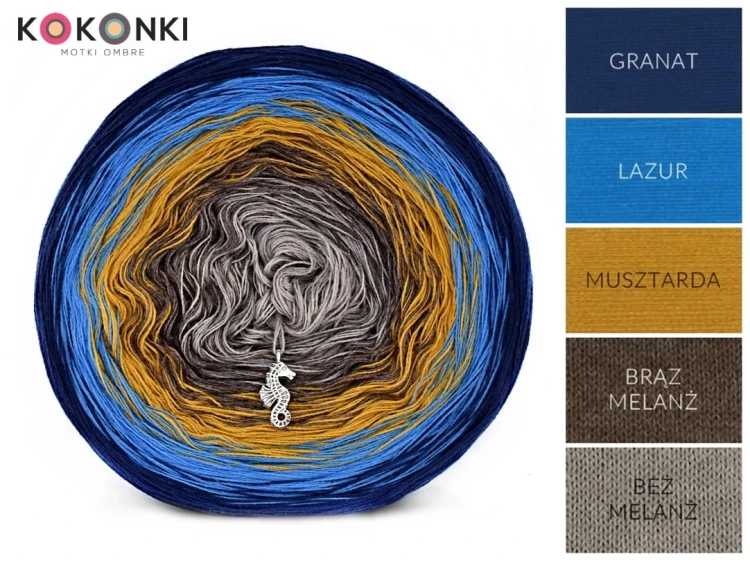 KOKONEK A971 Granat/lazur/musztarda/brąz melanż/beż melanż