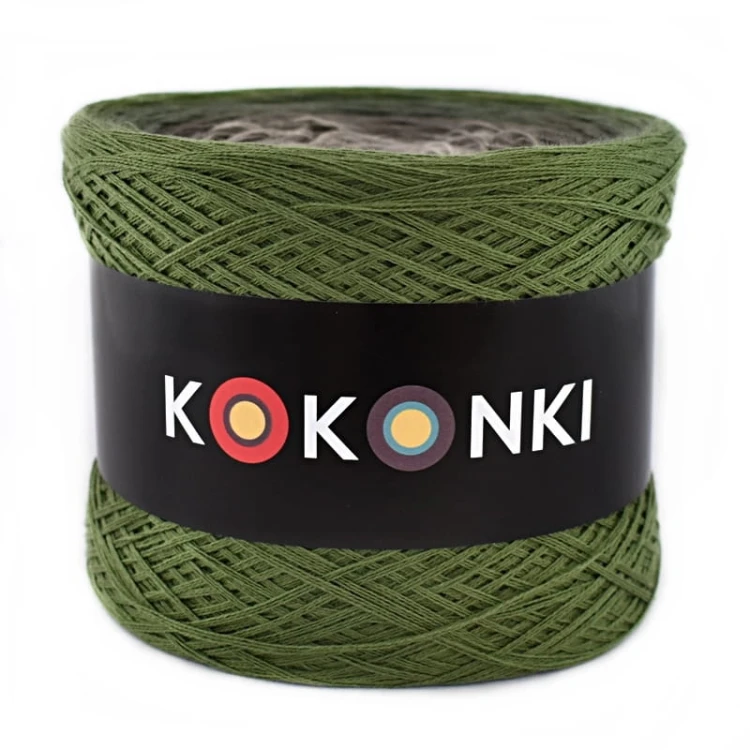 KOKONEK A979 Zieleń wojskowa/khaki/brązowoszary/beż melanż/szarobeżowy