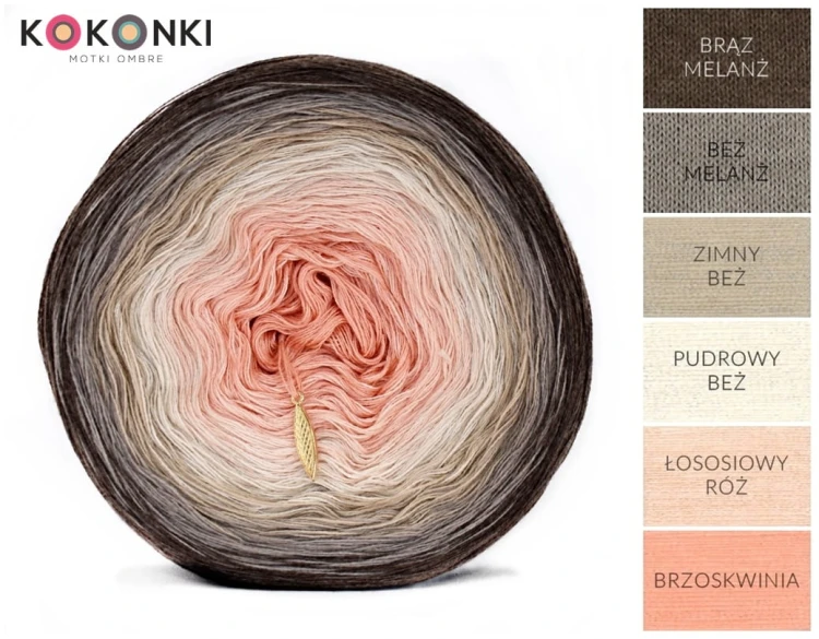 KOKONEK A984 Brąz melanż/beż melanż/zimny beż/pudrowy beż/łososiowy róż/brzoskwinia