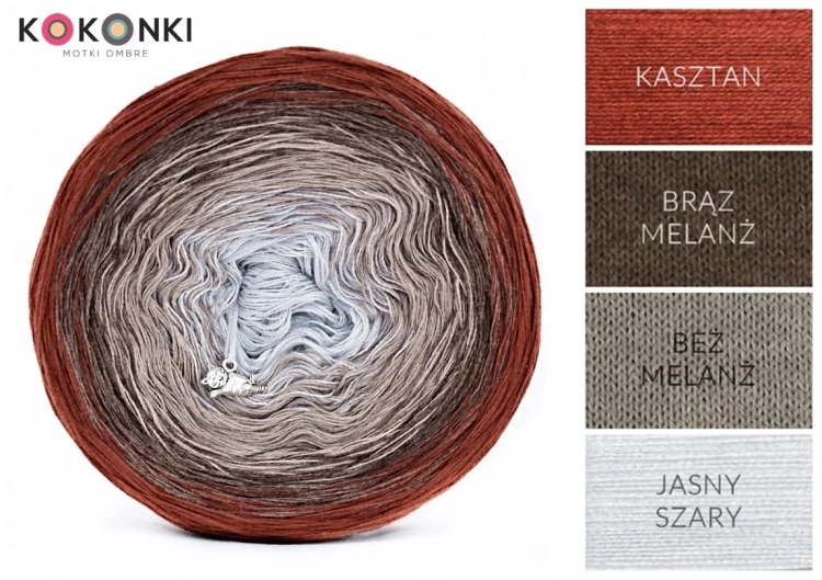 KOKONEK A986 Kasztan/brąz melanż/beż melanż/jasny szary