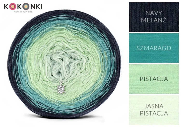 KOKONEK A988 Navy melanż/szmaragd/pistacja/jasna pistacja