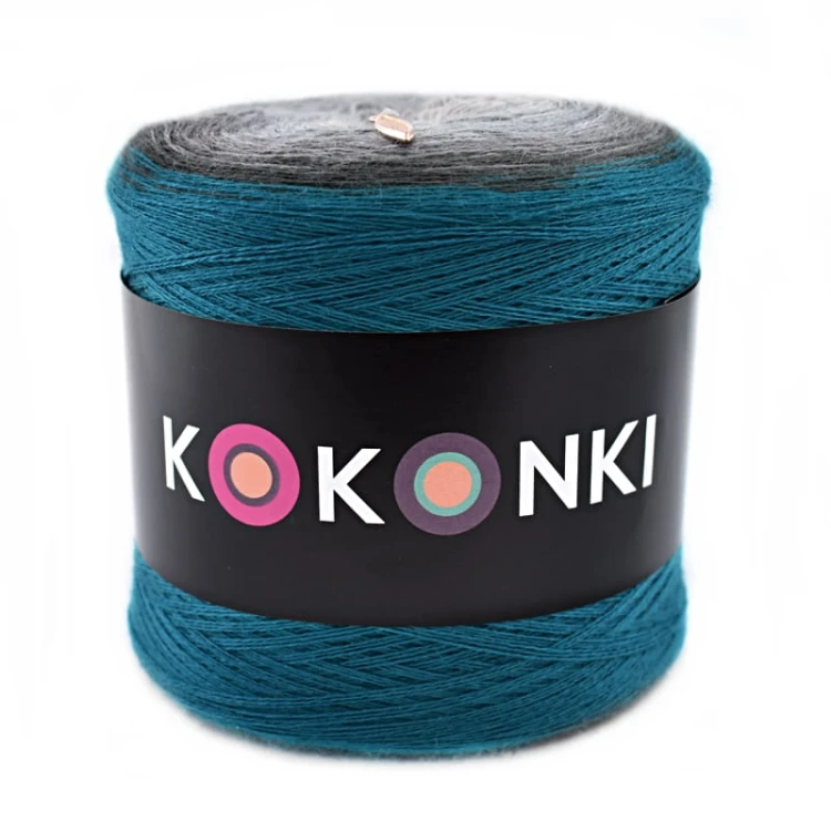 KOKONEK Merino 576 Tajemniczy wzrok - Petrol/ciemny szary/średni szary/szary/jasny szary