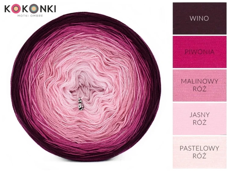 KOKONEK A109 Wino/piwonia/malinowy róż/jasny róż/pastelowy róż