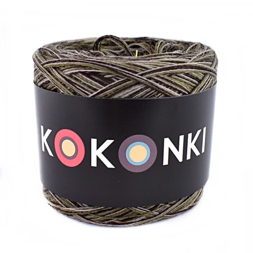 KOKONEK Merino SIX S014 - Khaki/ciemny brąz/cappuccino