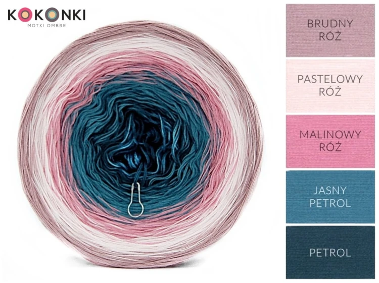 KOKONEK A157 Brudny róż/pastelowy róż/malinowy róż/jasny petrol/petrol