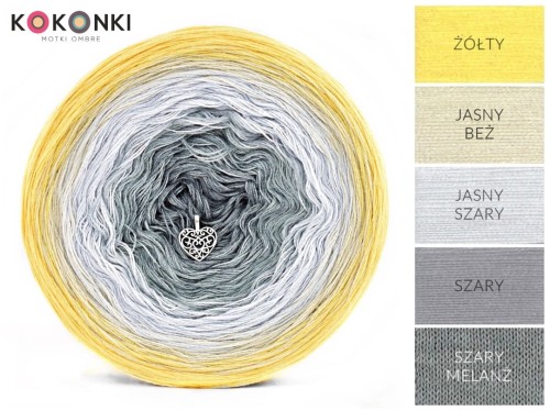 KOKONEK B003 Żółty/jasny beż/jasny szary/szary/szary melanż