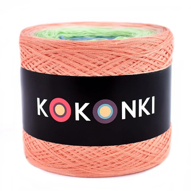 KOKONEK B004 Happy feet - Brzoskwinia/łososiowy róż/pistacja/jasny niebieski/navy melanż