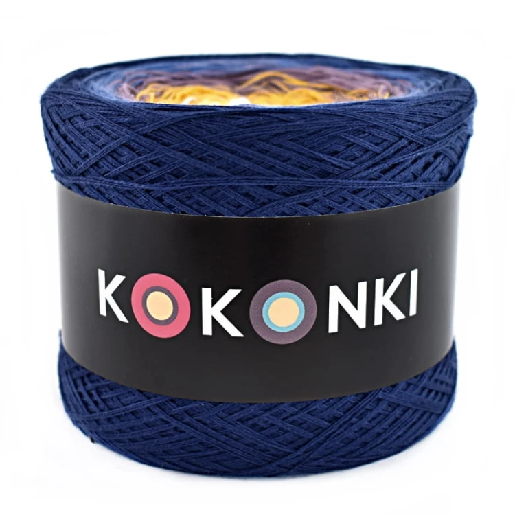 KOKONEK B007 Granat/atrament/ blady fiolet/kurkuma/biel