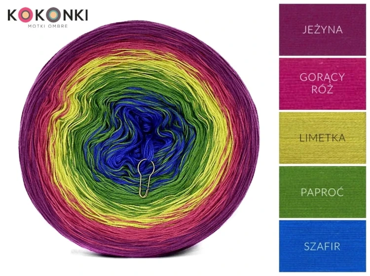 KOKONEK B009 Jeżyna/gorący róż/limetka/paproć/szafir