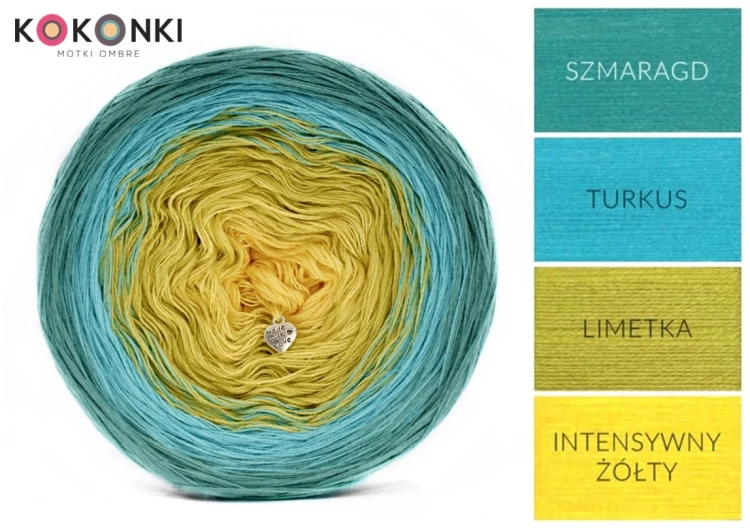 KOKONEK A996 Szmaragd/turkus/limetka/intensywny żółty