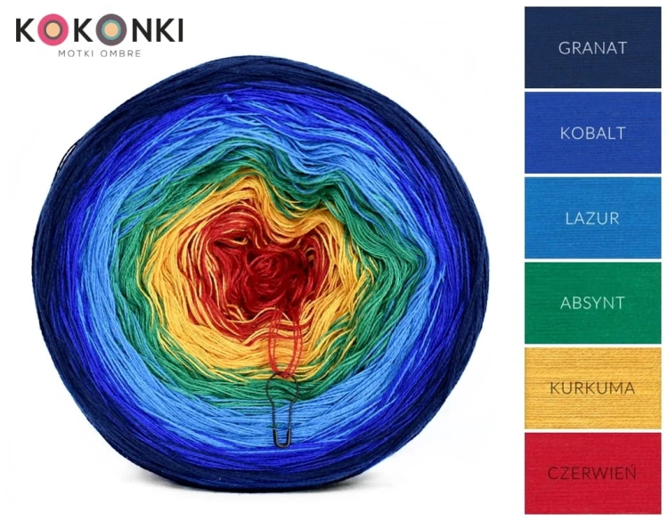 KOKONEK A999 Granat/kobalt/lazur/absynt/kurkuma/czerwień