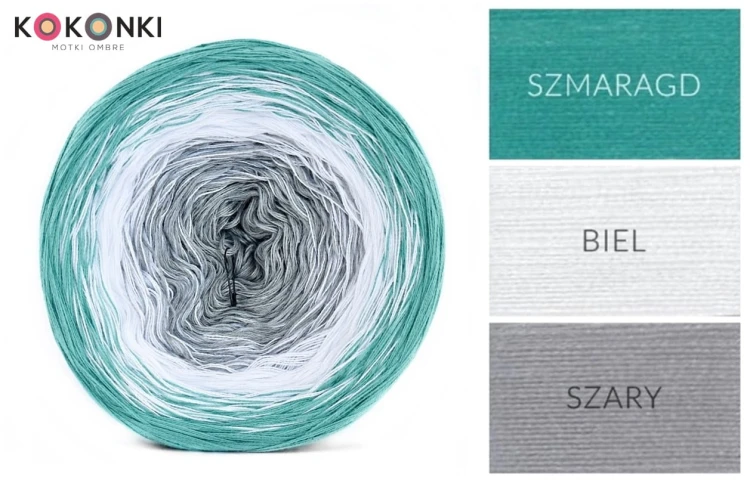 KOKONEK A815 Szmaragd/biel/szary