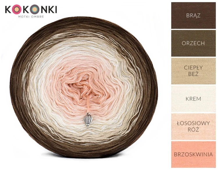 KOKONEK A073 Brąz/orzech/ciepły beż/krem/łososiowy róż/brzoskwinia