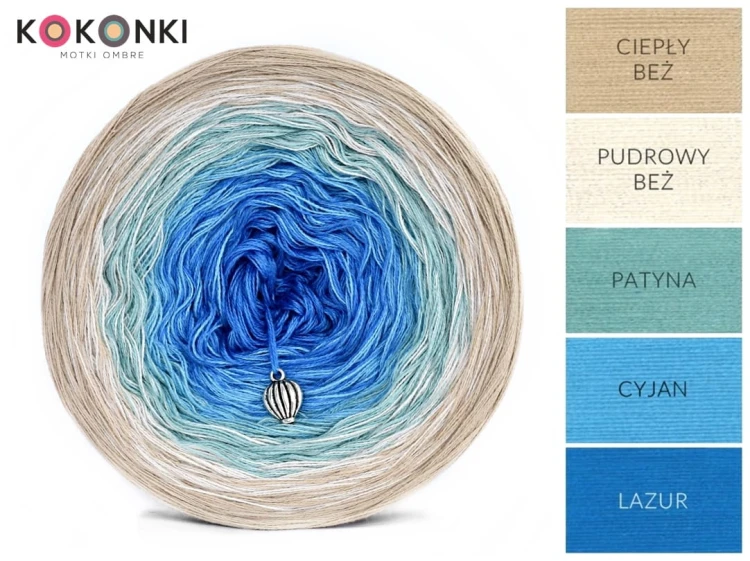 KOKONEK B015 Ciepły beż/pudrowy beż/patyna/cyjan/lazur