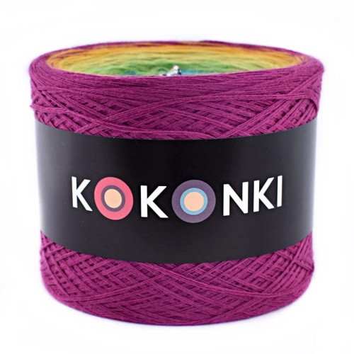 KOKONEK Merino 613 - Jeżyna/kurkuma/limetka/jasna zieleń/turkus/szafir