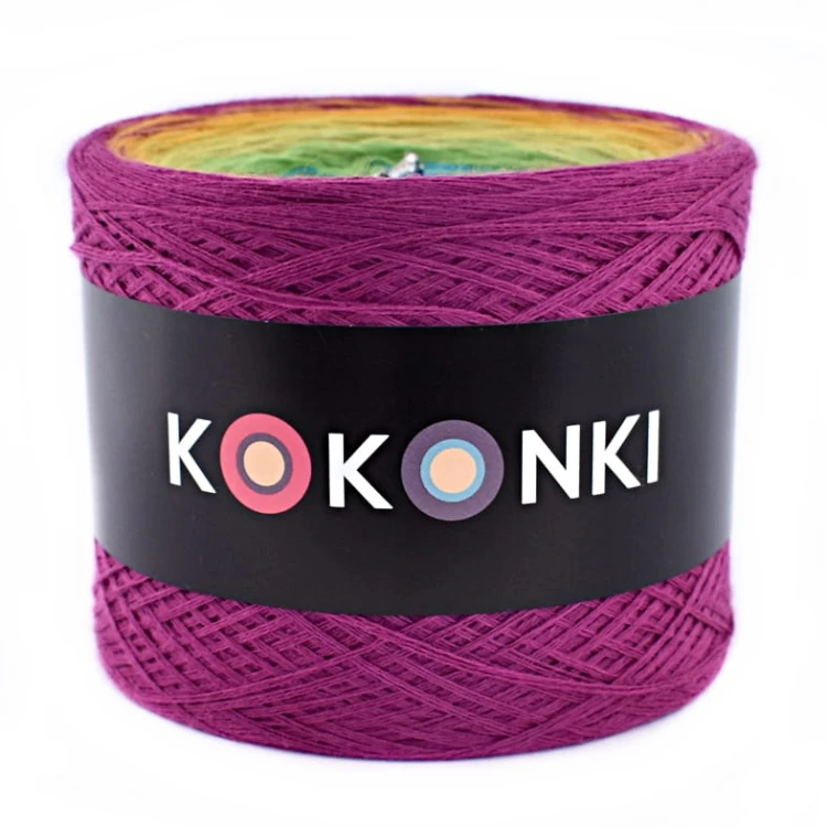 KOKONEK Merino 613 - Jeżyna/kurkuma/limetka/jasna zieleń/turkus/szafir