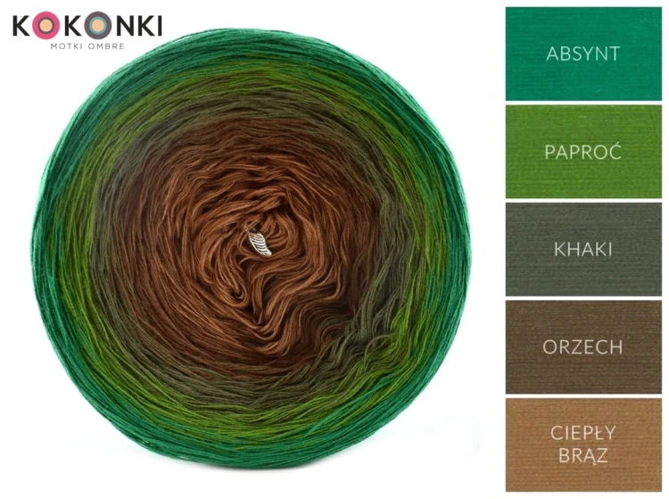 KOKONEK A006 Absynt/paproć/khaki/orzech/ciepły brąz