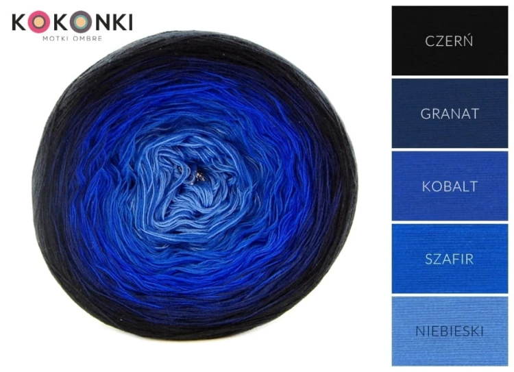 KOKONEK A301 Czerń/granat/kobalt/szafir/niebieski