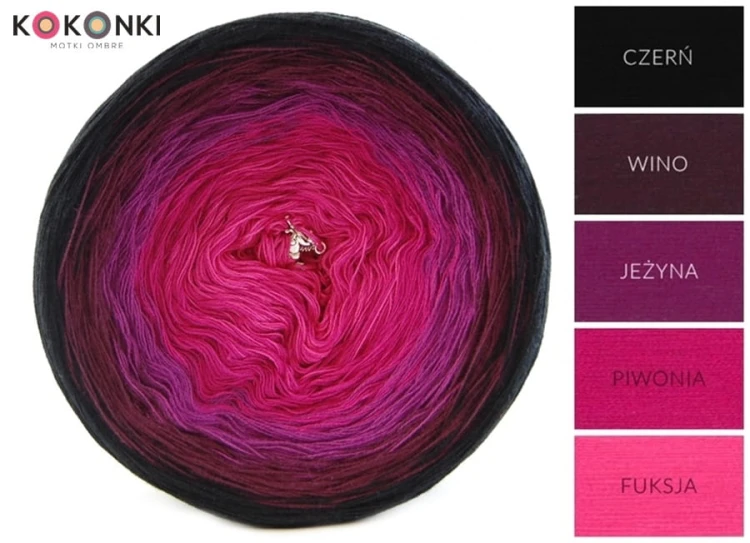 KOKONEK A318 Czerń/wino/jeżyna/piwonia/fuksja