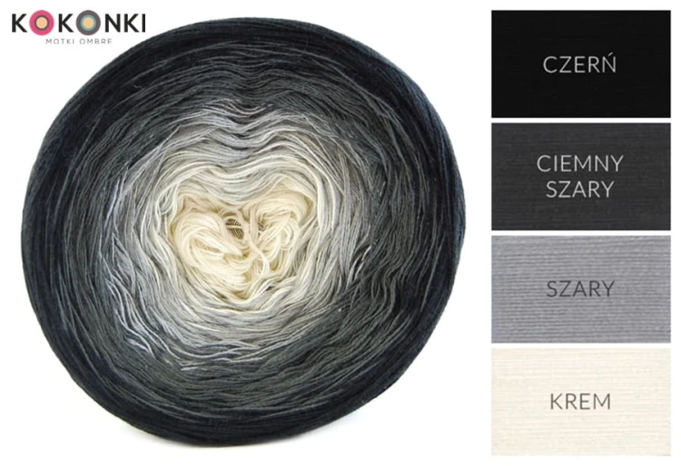 KOKONEK A294 Czerń/ciemny szary/szary/krem