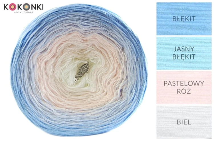 KOKONEK A045 Błękit/jasny błękit/pastelowy róż/biel
